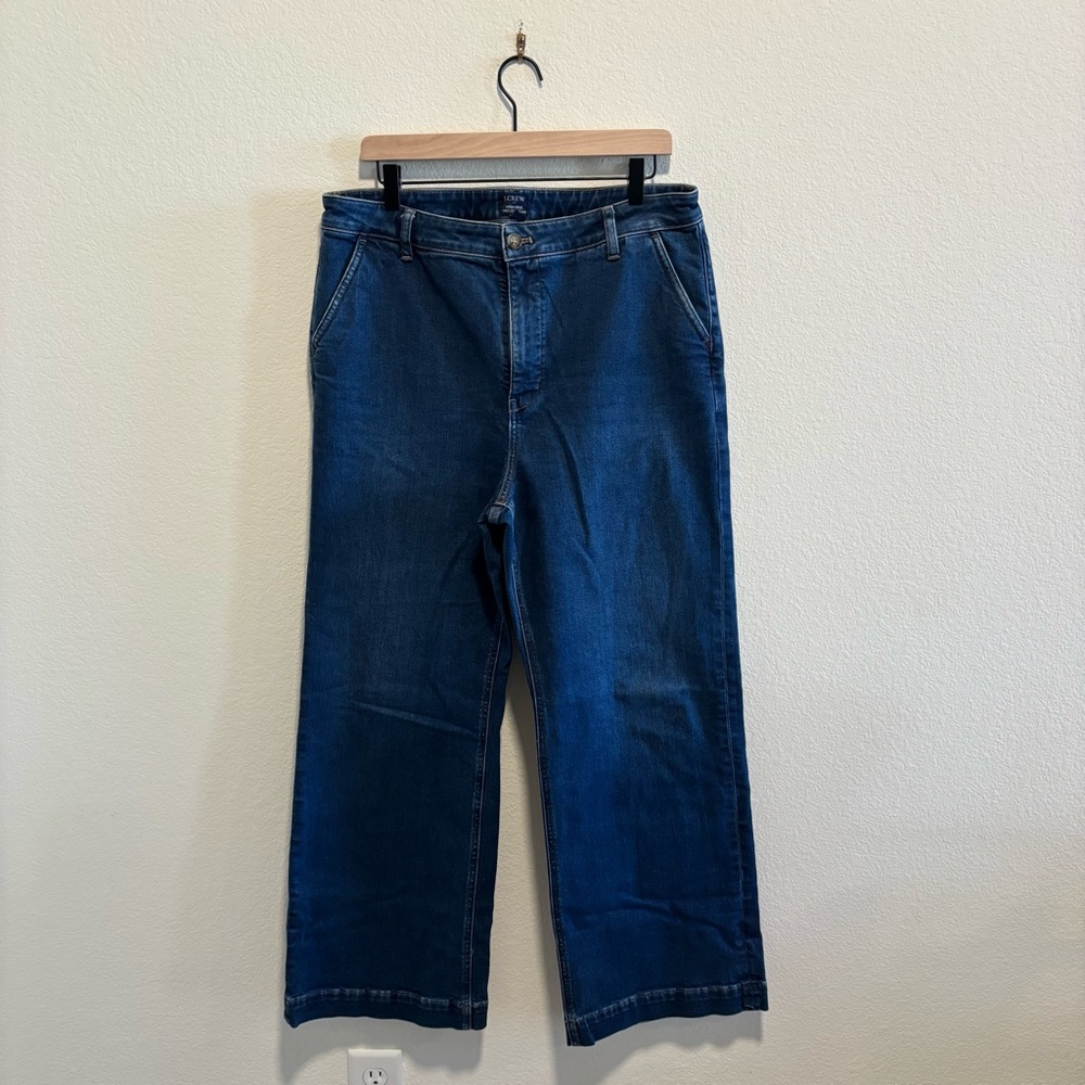 J. Crew Dark Indigo High-Rise Trouser Jeans